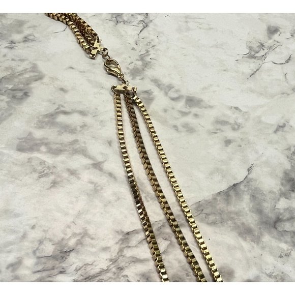 Vintage Gold Tone Chain Necklace Links Multi Strand 34" Long - Picture 8 of 9